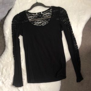 Black Longsleeve with Lace Sleeves & Back